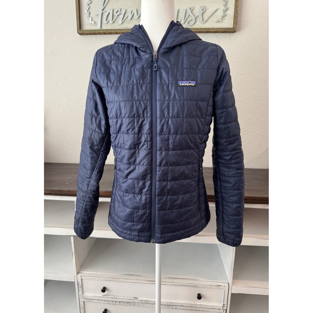 Patagonia Nano Puff Insulated Hoodie Jacket Women's Size S Navy